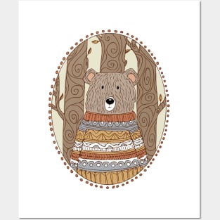 Cozy Bear in a Cozy Sweater Posters and Art